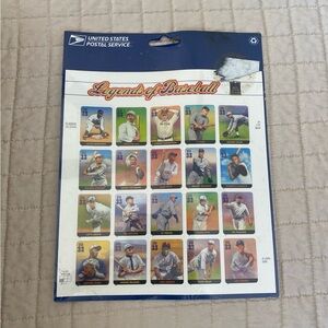 🍀VTG Stamps Legends of Baseball Stamp Sheet